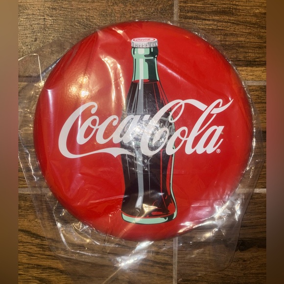 Coca-Cola 12” Round Metal Tacker Type Sign - Picture 1 of 5
